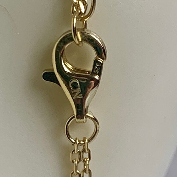 Gold Plated 925 Silver Marked CN 2-Strand Ankle Bracelet - Picture 3 of 6